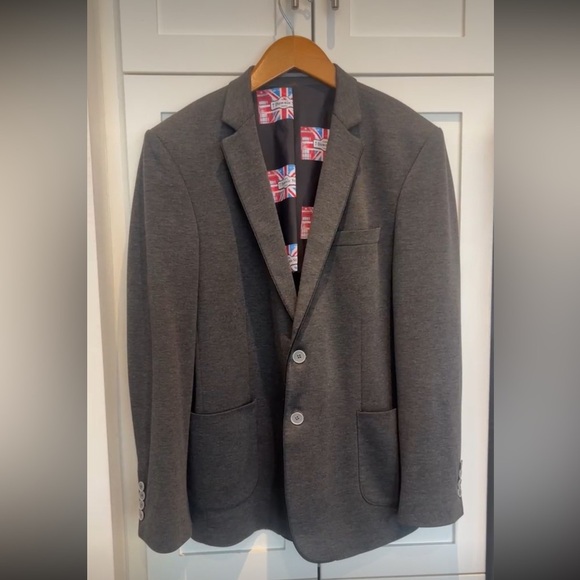 7 Downie St. Men’s Knit Jersey Stretch Gray Blazer Casual Sport Size am - Picture 17 of 17
